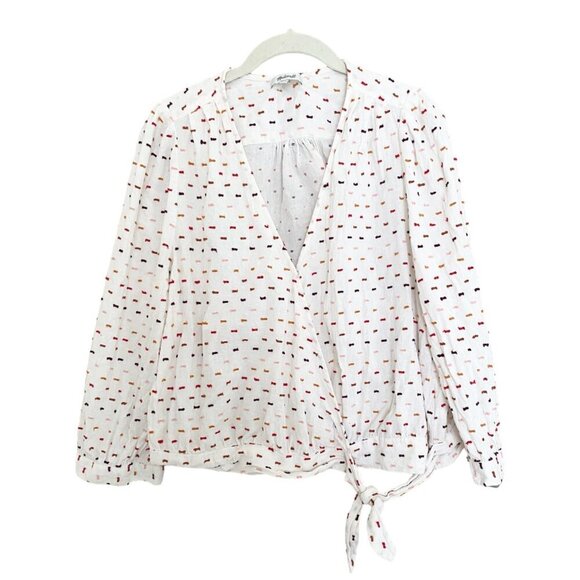 Madewell Faux Wrap Blouse in Clipdot - Picture 1 of 4